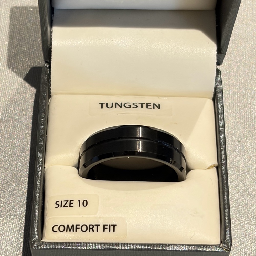 Men's Black Tungsten Comfort Fit Ring